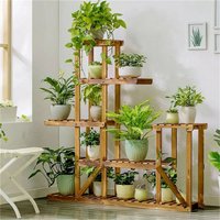 6 Tiered Holz Pflanze Blume Stehen Regal Pflanzer Töpfe Regale Rack Halter Display für Mehrere Pflanzen Indoor Outdoor Garten Terrasse