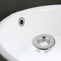 3pcs Sink Hole Round Overflow Cover Ceramic Basin Bathroom Replacement Overflow Ring Drain Cap Kitchen Hotels Shower Accessories