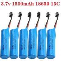 3.7v 1500mah 15C 18650 Li-ion Battery For RC Stunt Car Q85 Q70 Rc Car Toys SM-2P Plug RC Boat Car Water soft Gun Battery Parts