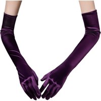 52cm Long Section Satin High Elasticity Solid Halloween Sexy Pole Dance Evening Dress Etiquette Accessories Drive Cosplay Gloves