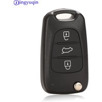 Jingyuqin Uncut Klinge 3 Tasten Flip Remote Key Shell Für HYUNDAI I30 IX35 Für Kia K2 K5 Auto Schlüssel Blank fall Abdeckung