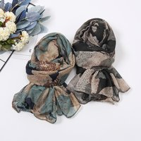 2023 Autumn New Fashion Retro BIG Floral Viscose Scarf Lady Print Voile Shawls and Wraps Pashmina Foulards Muslim Hijab 180*80Cm