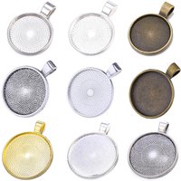 10pcs 20/25/30mm Cabochon Pendant Base Setting Trays For Charms Pendant DIY Jewelry Making Crafts Handmade Findings Accessories