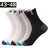 Men's Socks Cotton Large Size 44 45 46 47 Business Long Socks Breathable Deodorant Big Size Fashion High Quality Oversize Sox