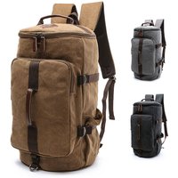 Large Men Cylinder Backpacks Canvas Luggage Shoulder Bags Duffle Hiking Camping Hunting Rucksack Travel Climbing Mountain Bags