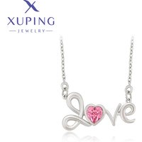 Xuping Jewelry Lovely Heart Shape Crystals Necklace for Women Romantic Valentine's Day Gift 40445