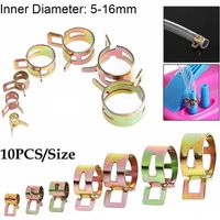 10Pcs 5-16mm Stainless Steel Spring Clips For Fuel Pipe Water Hose Clip Pipe Tube Clamp Fastener Galvanized Auto Accessories