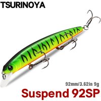 TSURINOYA Suspending Minnow Fishing Lure 92SP DW78 92mm 9g Long Casting Pike 3 Hooks Hard Bait Crank Bait Wobbler Jerkbait