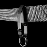 QOONG High Quality Durable Metal Keyring Men's Stainless Steel Keychain Buckle Carabiner Clip Split Ring Key Chain Black Color