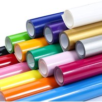 1 Rouleau de Film Vinyle Thermocollant Mat Extensible en PU pour Découpe et Presse à Chaud, 12'x40'/30.5x50/100/150cm, pour T-shirts