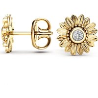 Huitan Sunflower Stud Earrings For Lady New Trendy Romantic Design Birthday New Year Gift For Women Crystal Stone Earrngs Hot
