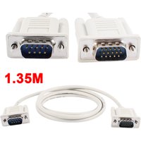 UXCELL 1.35M Long RS232 DB9 9 Pin Male to VGA 15 Pin Male Adapter Cable Light Gray Car Video Adapter Cable Car Accessories