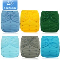 EezKoala 6 Stück/Set umweltfreundliche Stoffwindelhülle in Einheitsgröße, verstellbare Baby-Taschenwindel, passend für 0–2 Jahre alte Babys, Jungen und Mädchen, waschbar