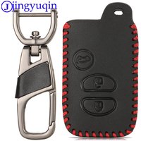 jingyuqin Leather Key Cover Case For Toyota Camry Highlander Crown Prado Land Cruiser Vitz Prius Intelligent Protector Bag