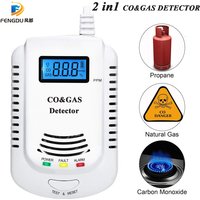 2 in 1 Gas Detector, Plug-in Home Natural Gas/Methane/Propane/CO Alarm, Leak Sensor Detector with Voice Promp and LED Display