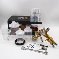 Spritzpistole mit Adapter Mix Tank 600cc und 400cc Luftspritzpistole mit schnell verbindendem, waschfreiem Tank, Farbmischbecher, Farbspritzgerät