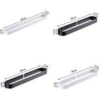 Black/White Aluminum Slipper Clip Simple Style U Pattern Nail-free Glue Towel Rod Holder for Bathroom And Kitchen Pot Cover Rack