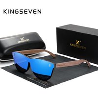 KINGSEVEN Design exclusif, lunettes de soleil vintage pour hommes, lunettes de soleil en bois de noyer, protection UV400, lunettes de soleil carrées tendance pour femmes 5510