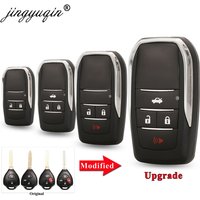 jingyuqin Upgrade 2/3/4 Button Flip Key Case For Toyota Reiz Camry Rav4 Yaris Corolla 4Runner Avlon Folding Car Remote Key Shell