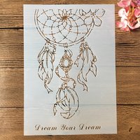 A4 29cm Your Dream Catcher DIY Layering Stencils Wall Painting Scrapbook Coloring Embossing Album Decorative Template