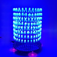 LED Light Cube Dream Light Vertical Circle Music Spectrum 8X32 Dot Matrix Electronic DIY Production Kit Parts