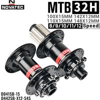 Novatec Bicycle Hub D442 D041 Front Rear Wheel Hub 2/4 Bearing For 8/9/10/11/12 Speed Mountain Bike Hub 32H BOOST THRU 15/12MM