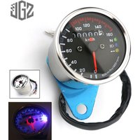 Motorcycle Speedometer Stainless Steel Instrument Tachometer LED Indicator Odometer 12V Universal for DUCATI YAMAHA KTM HARLEY