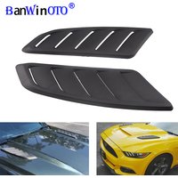 Universal ABS Plastic Car Air Intake Scoop Bonnet Hood Vent Front Hood Vent Fit For Ford Mustang 2015-2017 Panel Trim 2pcs