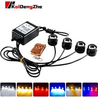 Voiture drl 4 en 1 LED oeil d'aigle avertissement d'urgence lumière stroboscopique télécommande sans fil jour lumière courante pour camion moto 12V