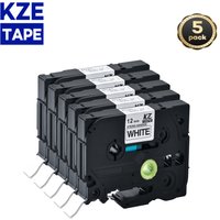 5 pièces 12mm 231 noir sur blanc bandes d'étiquettes adhésives fortes laminées compatibles Brother Tze-S231 Tze S231 tze S631for P-touch PT