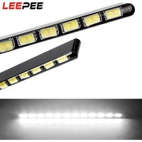 Bande lumineuse LED super lumineuse pour voiture, source de lumière, feux de jour, style de voiture, DRL, 7030, 12 gibles, étanche, SMD, 2 pièces