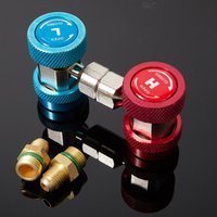 Freon-R134A H/L Couremplaçant Rapide de Voiture, Connecteur en Laiton, Cave, Climatisation, Indispensable, Fourmi Réglable, Jauge de Collecteur AC