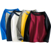 Spring Autumn Kids Boys Long Sleeve Top 100% Cotton Raglan Sleeve T-shirts Clothes