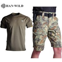 HAN WILD Summer Fishing Shorts Tactical Cargo Shorts Men Military Paintball Camouflage Waterproof Army Airsoft Multi Pockets