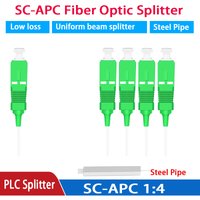 PLC-Splitter Mini Blockless SC/APC-Stecker Glasfaserkabelbaum Stahlrohr 0,9mm1x8 Differential