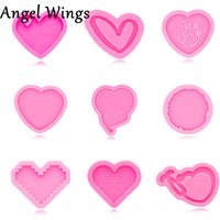 DY0405 Slanted Heart/RN Heart badge/Stethascope with Heart Silicone Molds, Love badge reel Resin Molds To Make Crafts with Epoxy