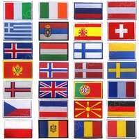 European Flags Germany Slovakia Lithuania Czech Finland Latvia Macedonia Slovenia Montenegro Spain France Embroidered Patches