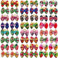 50/100pcs Pet Dog Bows Summer Fruit Pattern Dog Supplies Rubber Bands Cat Dog Hair Bows Yorkshire Dog Grooming Bows Pet Supplies