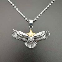 Trendy Eagle Pendant Silver 925 Men Necklace Retro Punk Style Flying Eagle Choker Necklace Male Party Accessories Boyfriend Gift