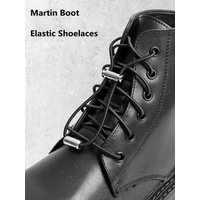 Round No tie Shoe laces Elastic Metal lock Shoelaces without ties Sneakers Boots Shoelace Kids Adult Quick Lazy Laces for Shoes