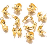 50pcs/lot Connector Clasp Fitting Stainless Steel Ball Chain Calotte End Crimps Beads Connector for DIY Jewelry Making Supplie