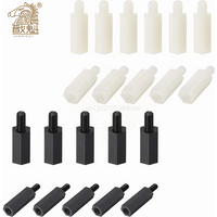 50pcs M2/M2.5/M3/M4*L+6mm Thread Black/white Spacing Screw Plastic For PCB Motherboard Fixed Nylon Standoff Spacer Pillar