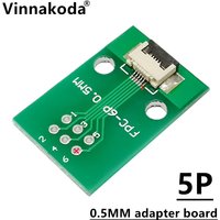 5PCS FFC/FPC adapter board 0.5MM-5P to 2.54MM welded 0.5MM-5P flip-top connector