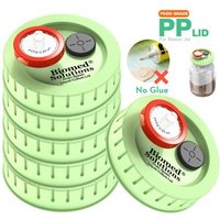 6PCS Liquid Culture Lids - Autoclavable 70mm Regular Mouth Jar Lids with Heavy Duty Injection Port for Mushroom Cultivation