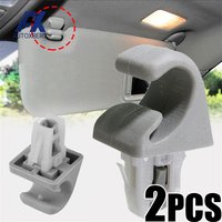 2x Gray Sun Visor Hook Holder Clip Bracket Hanger For Toyota Camry Corolla Highlander RAV4 Prius car replacement Accessories