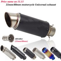 51mm/60mm Motorcycle Pipe Exhaust with DB Killer Escape Muffler with Carbon Fiber Exhaust Mufflers For Z900 PCX125 Z400 MT07 R3