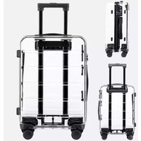 New Latest Luxury Transparent Suitcase Fashion Brand Rolling Luggage Boarding Trolley Case Men/Women Carry On Luggage Travel Box