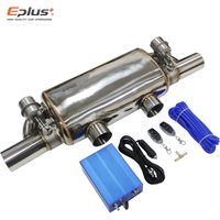 EPLUS Car Exhaust System Vacuum Valve Mufflers Remote Control Variable Exhaus Stainless Steel Universal T Shape Two In Two Out