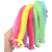 3/6pcs Worm Noodle Stretch String TPR Rope Anti Stress Toys String Fidget Autism Vent Toys Squishy for Children Christmas Gifts