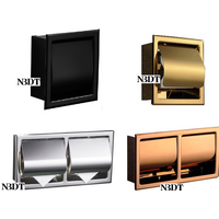 1Pc SUS304 Recessed In Wall Reel Toilet Paper Holder Rose Gold Matte Black Polished